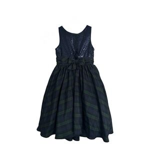 Pippa & Julie Girl’s Blue and Green Plaid Formal Organza Dress Size 14